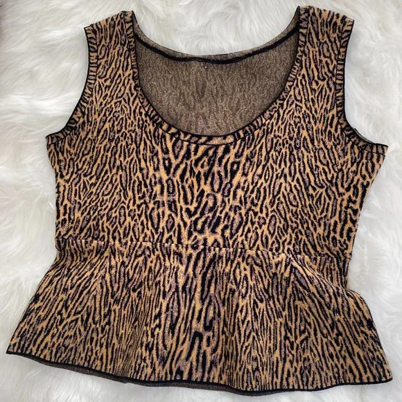Maxwell Made Leopard Print Knit Corset Sleeveless Top NWT Women's Size Medium - Picture 11 of 11